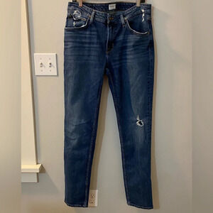 Hudson‎ Men's 34 Blake slim Straight Medium Wash Distressed Denim Blue Jeans